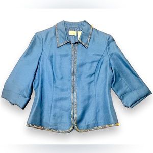 Emma James Beaded Blue Blazer size 10